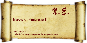 Novák Emánuel névjegykártya